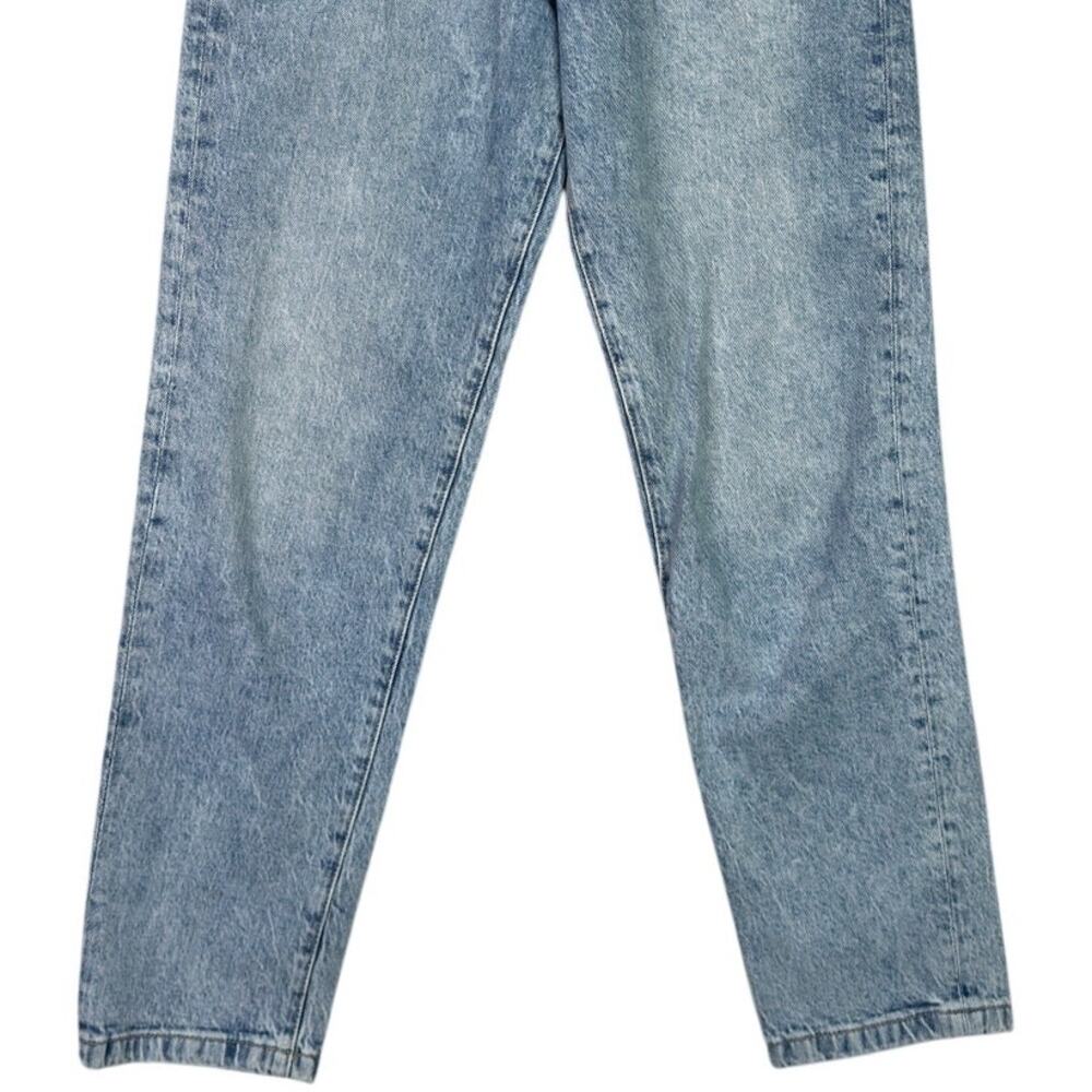 Zara Straight Wide Leg High Rise Ankle Crop Casual Denim Jean Stretch 4 Blue - Picture 4 of 15